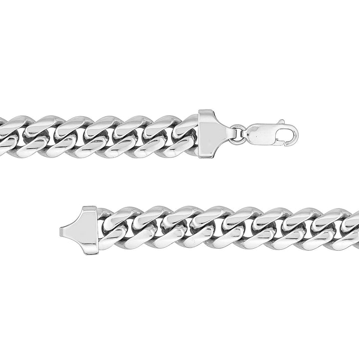 Sterling Silver 10.4mm Miami Cuban Chain with Lobster Lock Bracelet