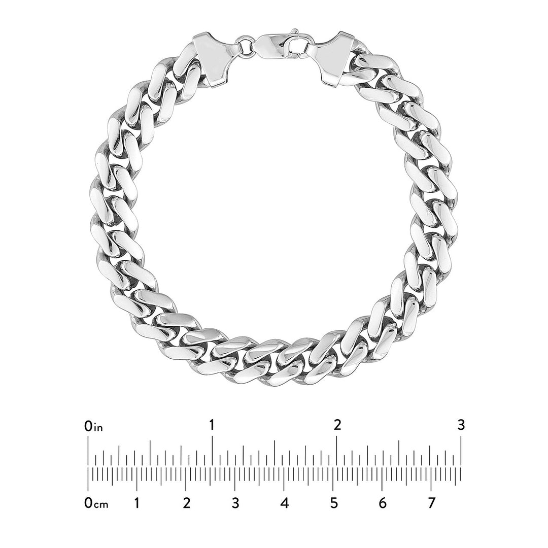Sterling Silver 10.4mm Miami Cuban Chain with Lobster Lock Bracelet