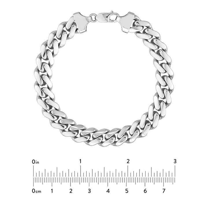 Sterling Silver 10.4mm Miami Cuban Chain with Lobster Lock Bracelet