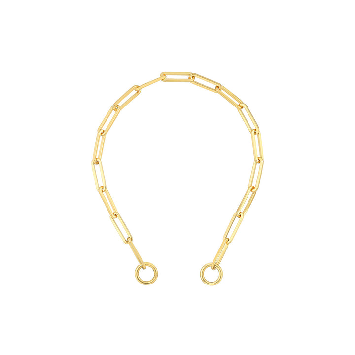 3.8mm 14K Yellow Gold Paper Clip Split Chain Bracelet