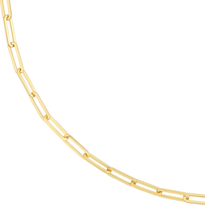3.8mm 14K Yellow Gold Paper Clip Split Chain Bracelet