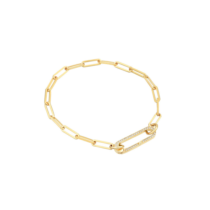3.8mm 14K Yellow Gold Paper Clip Split Chain Bracelet