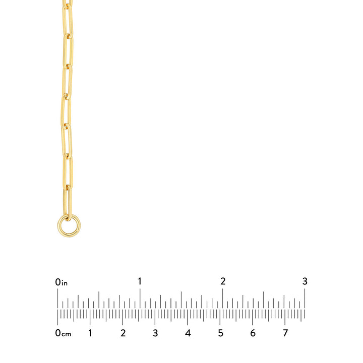 3.8mm 14K Yellow Gold Paper Clip Split Chain Bracelet