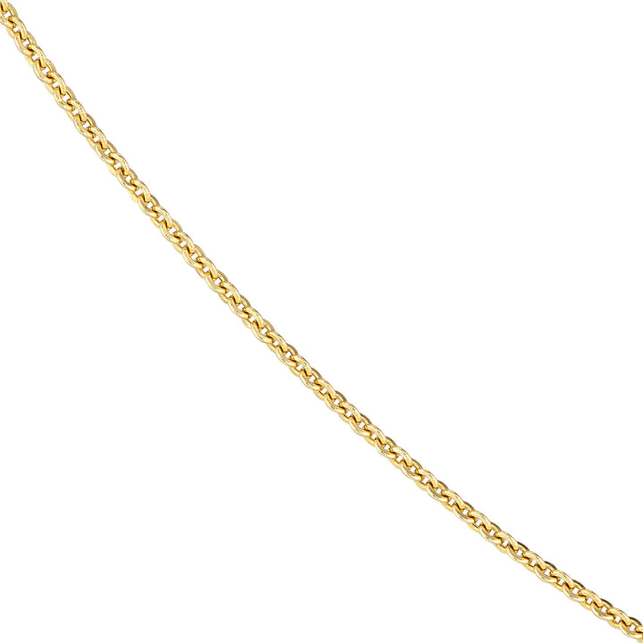 14K Yellow Gold Brill Cable Split Chain Necklace with Paper Clip Rings