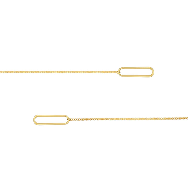 14K Yellow Gold Brill Cable Split Chain Necklace with Paper Clip Rings