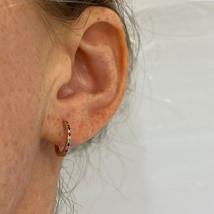 Multicolor Mini Huggie Earrings