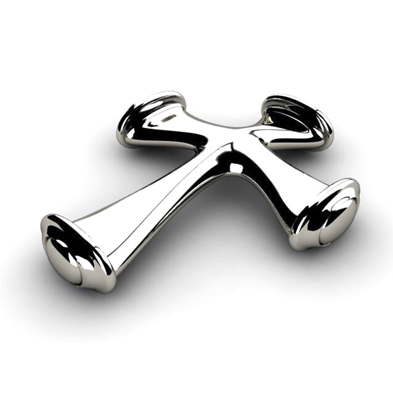 950 platinum cross pendant with polished finish