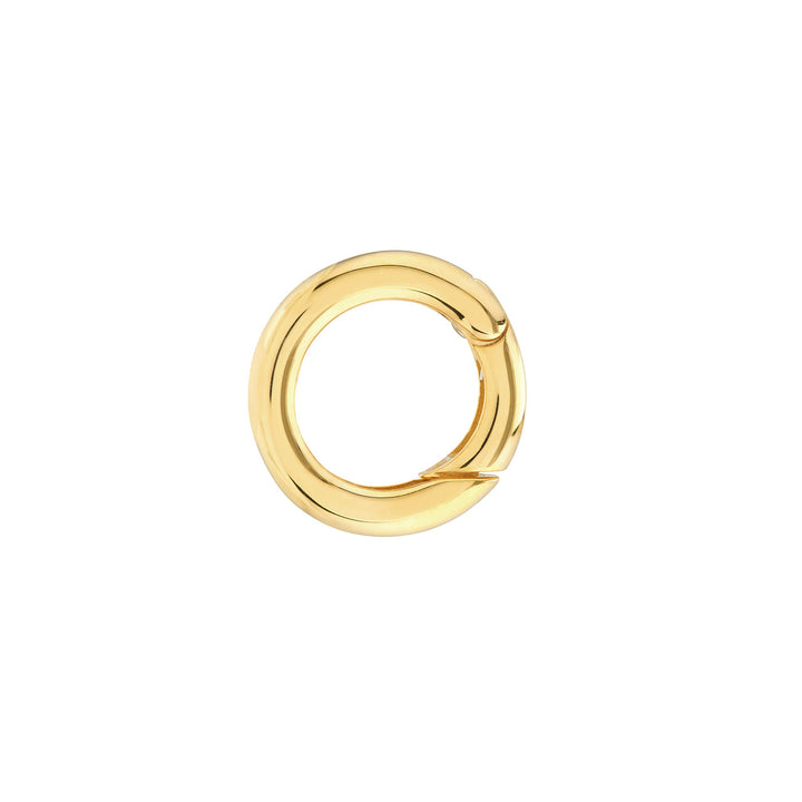 14K Yellow Gold Round Push Lock Connector, 15mm