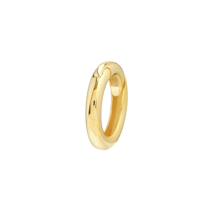 14K Yellow Gold Round Push Lock Connector, 15mm