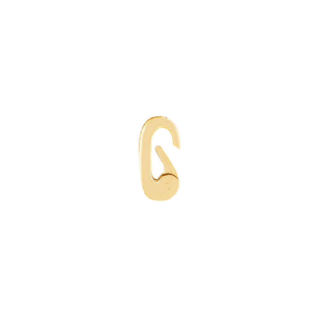14K Yellow Gold Mini Diamond Push Lock Connector