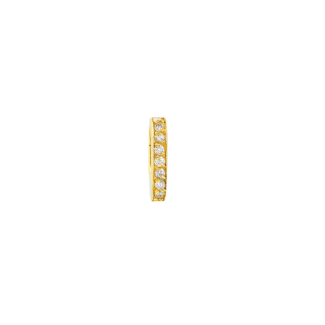 14K Yellow Gold Mini Diamond Push Lock Connector