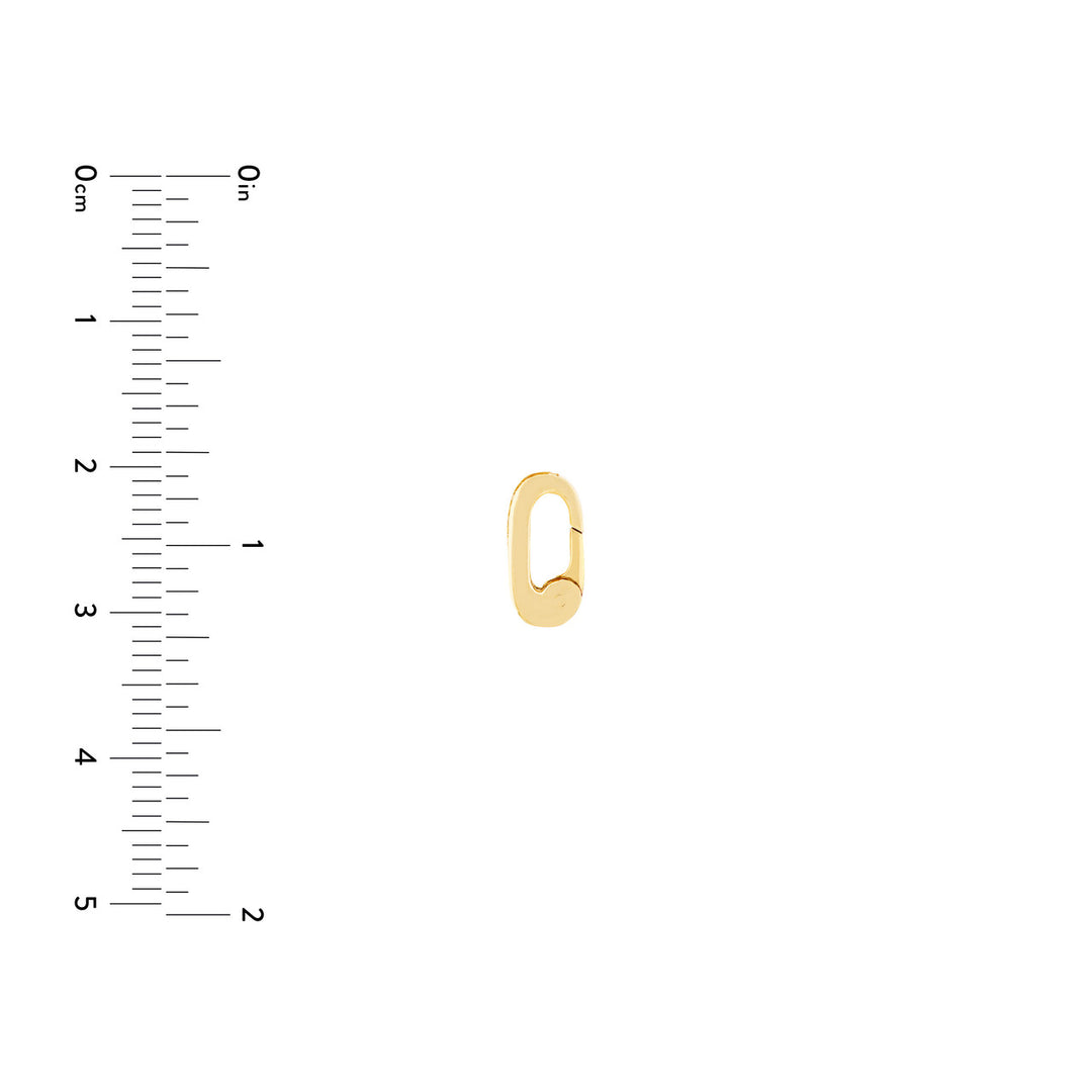 14K Yellow Gold Mini Diamond Push Lock Connector