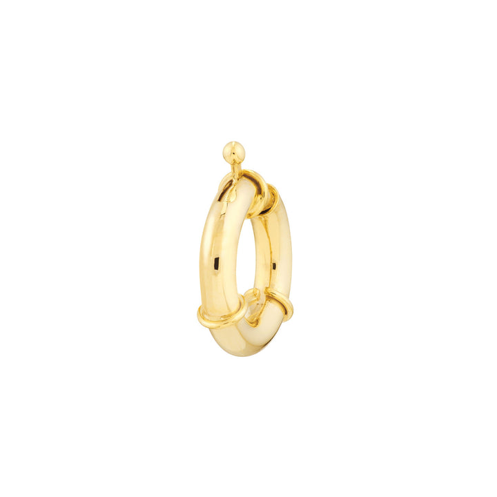 14K Yellow Gold Spring Ring Push Lock Connector, 11.75mm
