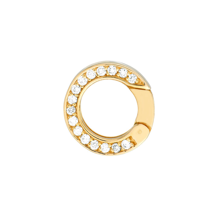 14K Yellow Gold Diamond Round Push Lock Connector