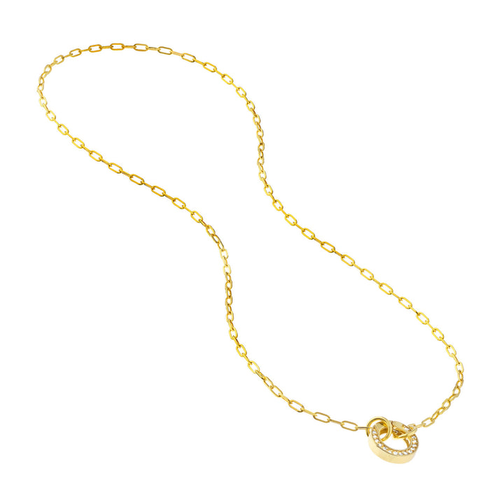 14K Yellow Gold Diamond Round Push Lock Connector