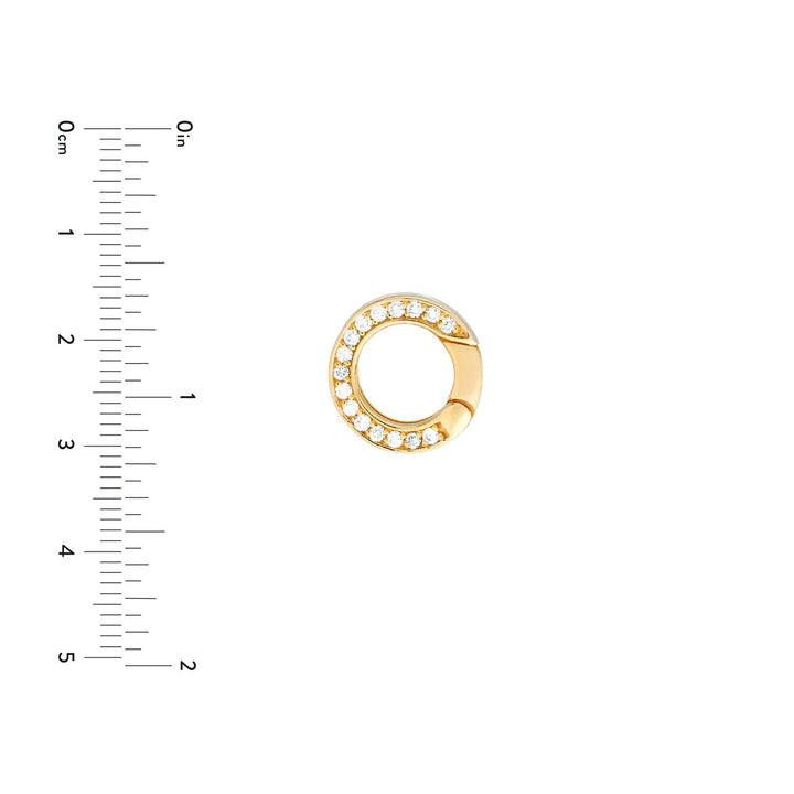 14K Yellow Gold Diamond Round Push Lock Connector