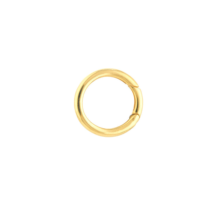 14K Yellow Gold Round Push Lock Connector, 19.25mm