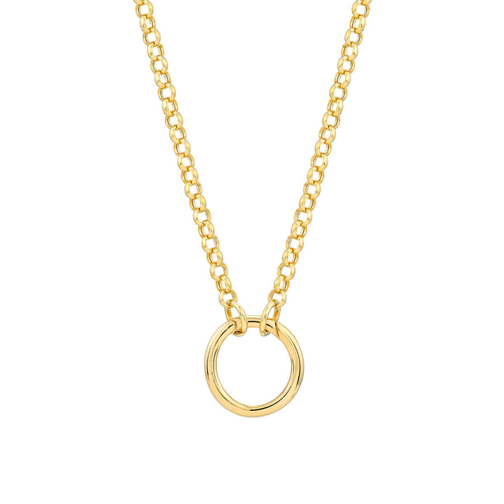 14K Yellow Gold Round Push Lock Connector, 19.25mm