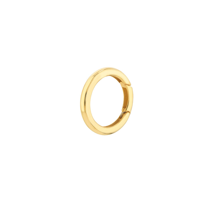 14K Yellow Gold Round Push Lock Connector, 19.25mm