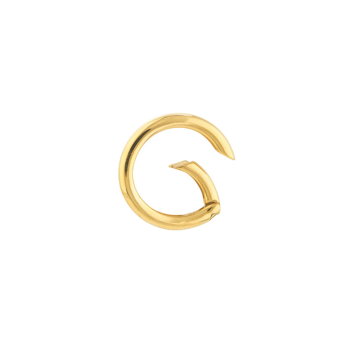 14K Yellow Gold Round Push Lock Connector, 19.25mm