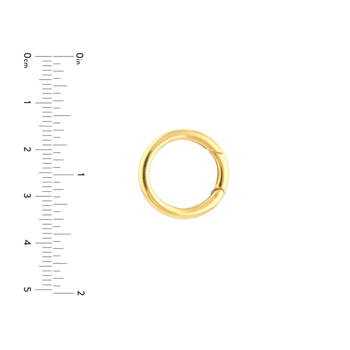 14K Yellow Gold Round Push Lock Connector, 19.25mm