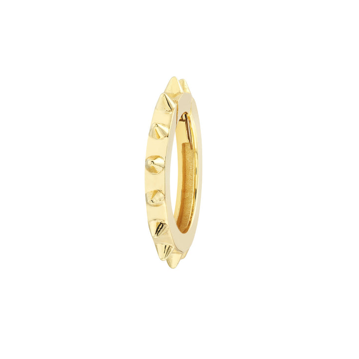 14K Yellow Gold Large Round Spiked Push Lock Connector